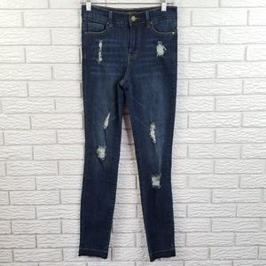 Versace 1969 High Rise Skinny Jeans 26 Raw Hems